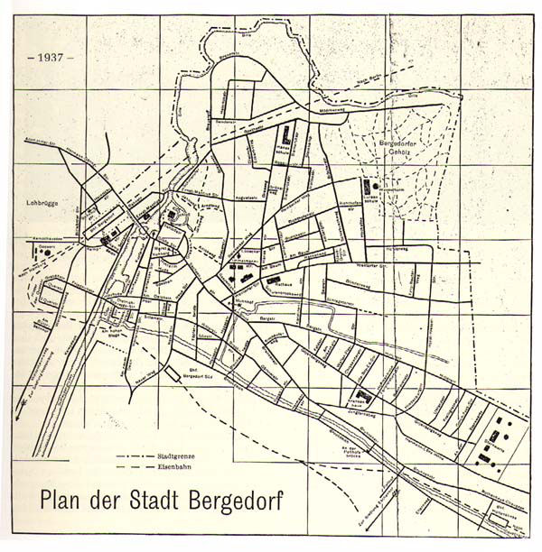 Stadtplan Bergedorf von 1937