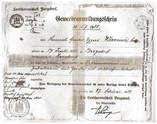 Historisches Foto aus den 1910er Jahren in Bergedorf