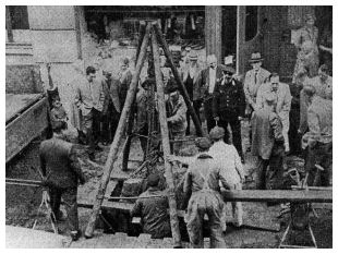 Das Sachsentor in Bergedorf um 1955 - Historische Fussgaengerzone