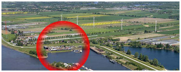 Luftbild Bergedorf um 2000 mit Windkraftanlagen