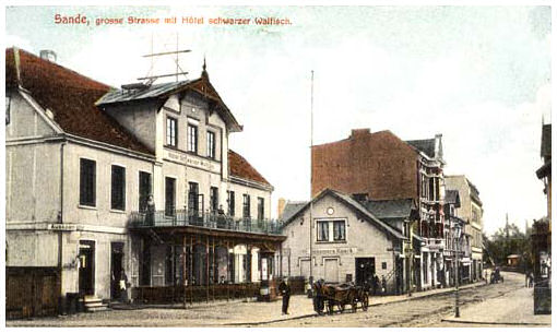 Historische Ansicht der Alten Holstenstraße in Hamburg-Bergedorf - eine der ältesten Handelsstraßen des Stadtteils
